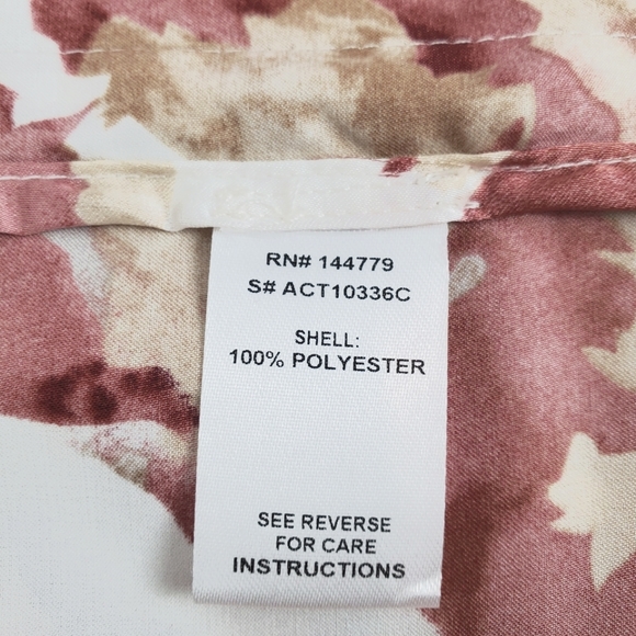 New W/O Tags | ACOA | Satin Button Down Rose Pink Tan & Cream Floral | VICI - Picture 6 of 7